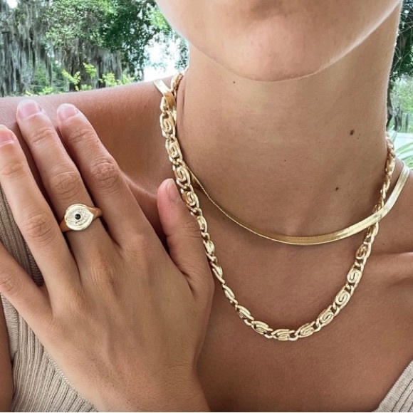 Pretty Bird 14k Vermeil Swirl Link Gold 925 Necklace-NIB 🦅 - Picture 1 of 6